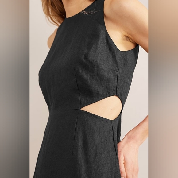 Boden Dresses & Skirts - NWT Boden Black‎ Cut Out Linen Midi Dress Size 8